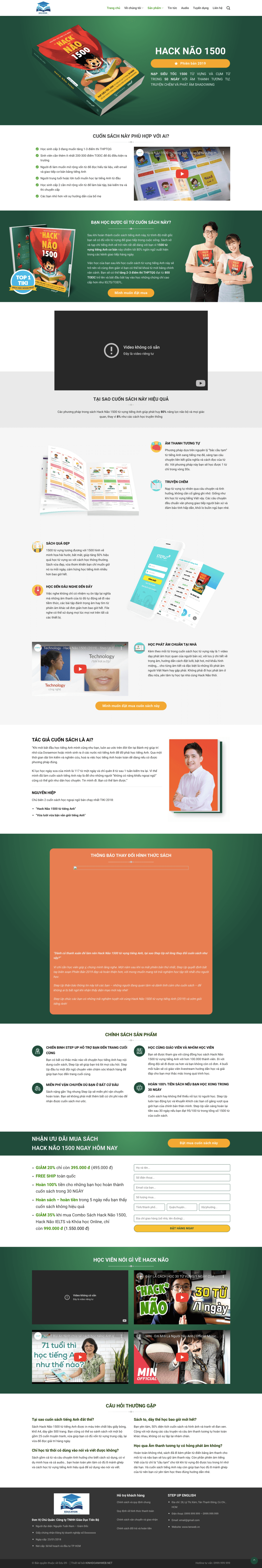 Giáo dục 08 - Mẫu website planding page về giáo dục - đào tạo - khoá học