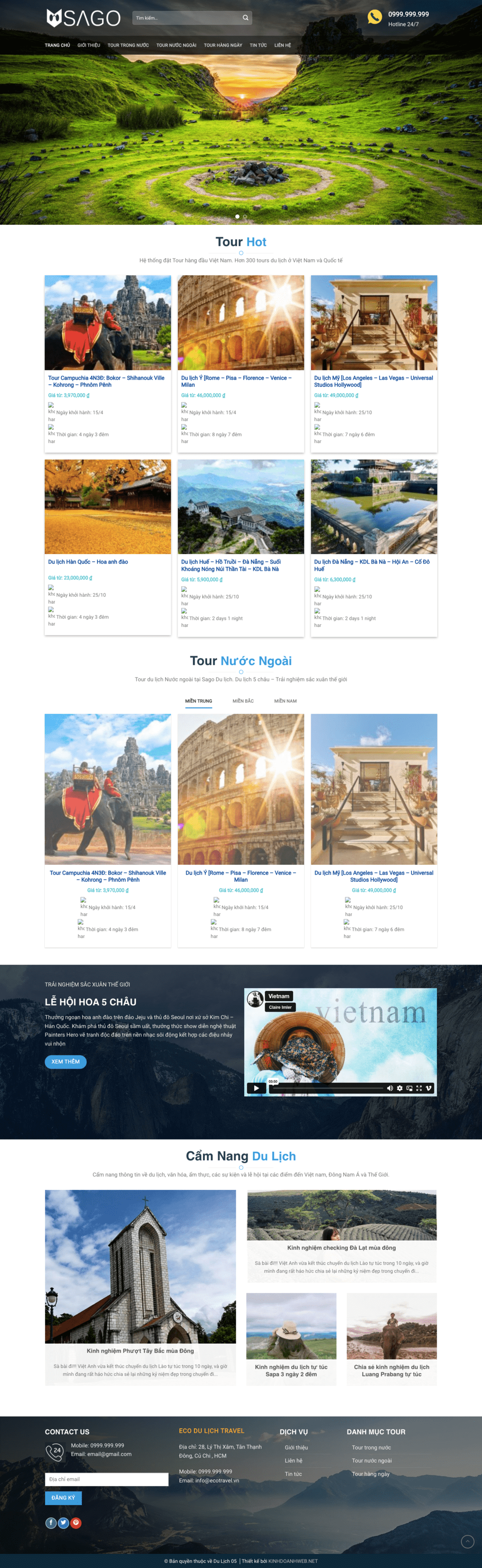 Du lịch 05 – Mẫu website giới thiệu về dịch vụ du lịch