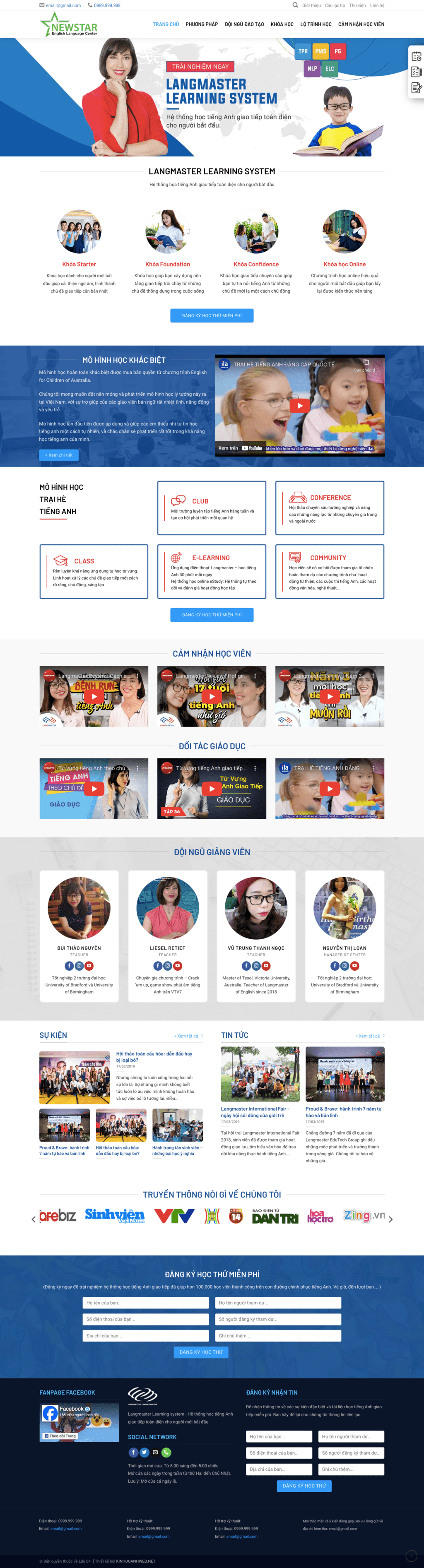 Giáo dục 04 - Mẫu website planding page về giáo dục - đào tạo - khoá học