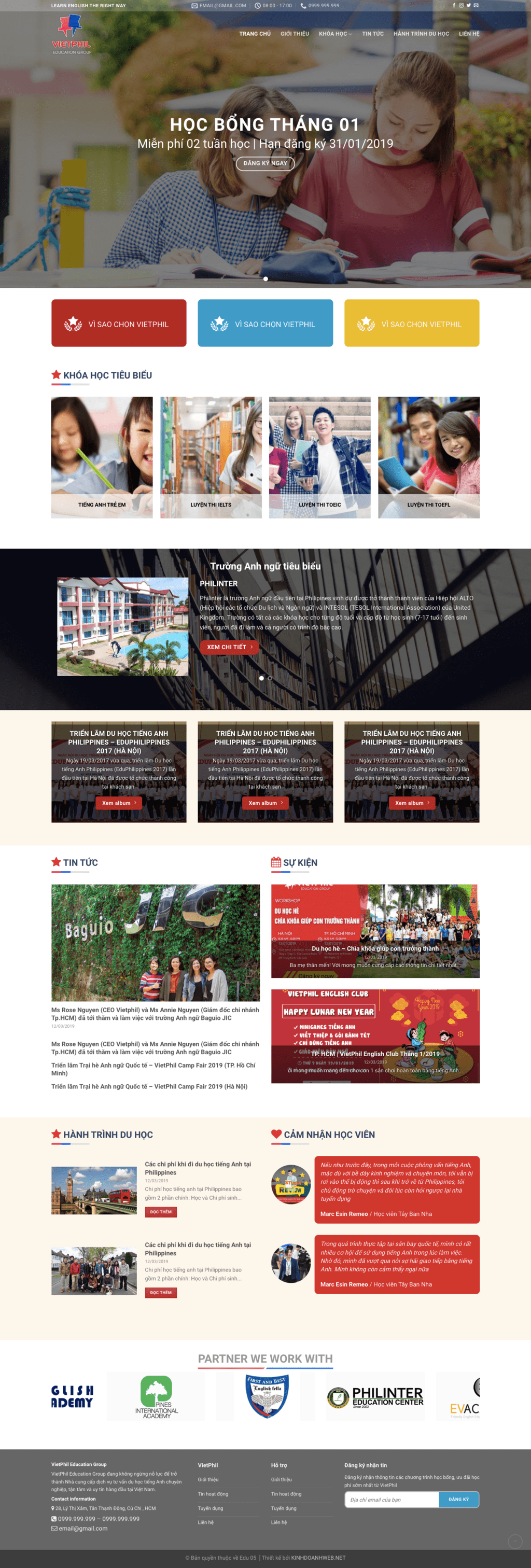Giáo dục 05 - Mẫu website planding page về giáo dục - đào tạo - khoá học