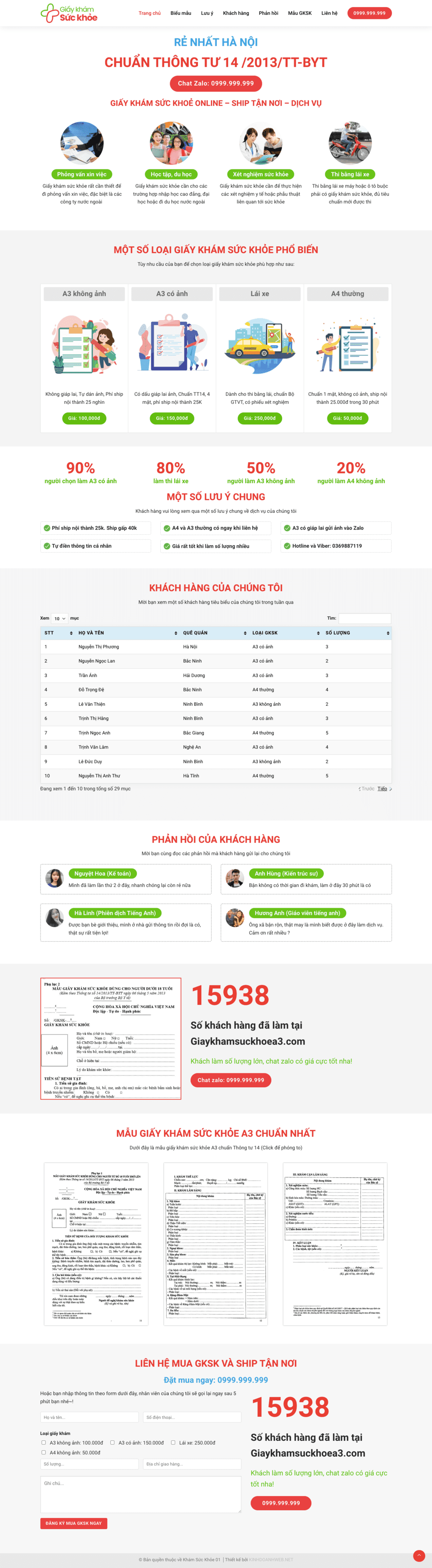 Khám sức khoẻ 01 - Mẫu website planding page giới thiệu khám sức khoẻ