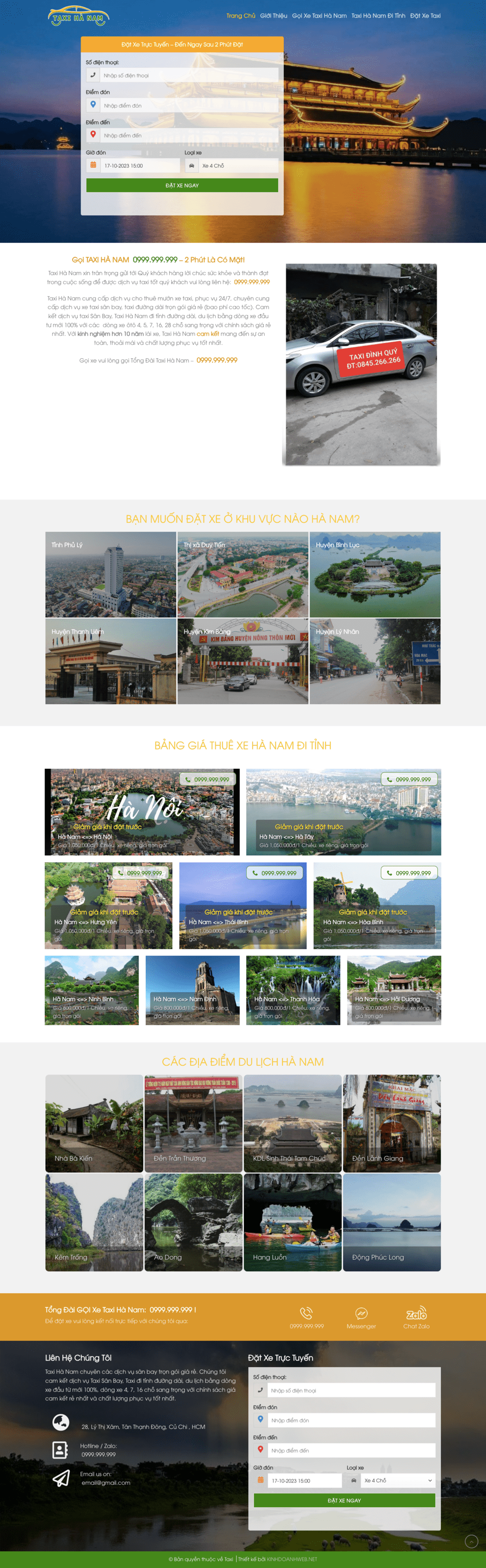 Taxi - Mẫu website planding page giới thiệu về taxi