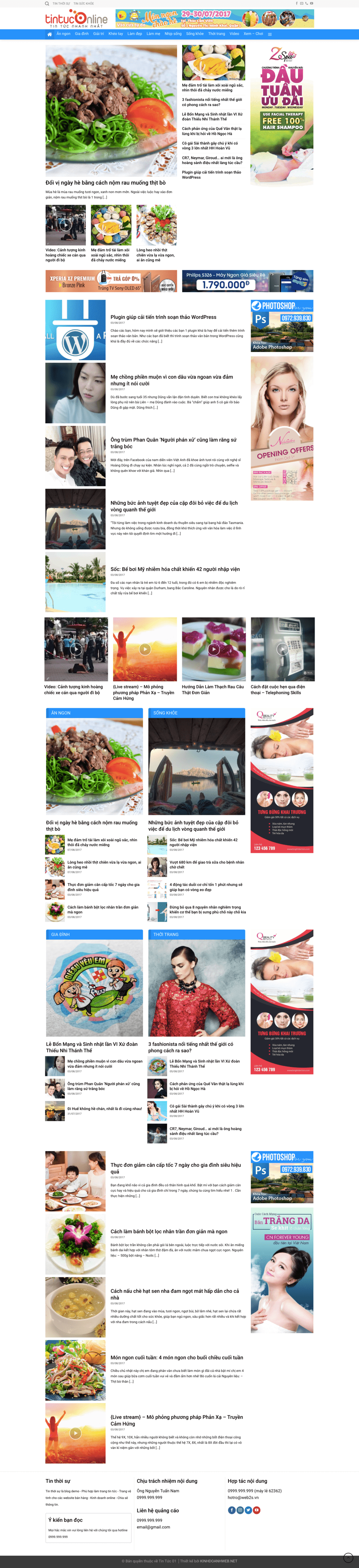 Tin tức 01 - Mẫu website nội dung tin tức