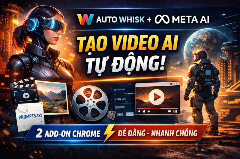 Hướng Dẫn Tạo Video AI Tự Động Bằng Whisk và Meta AI | Tận Dụng 2 Add-on Chrome
